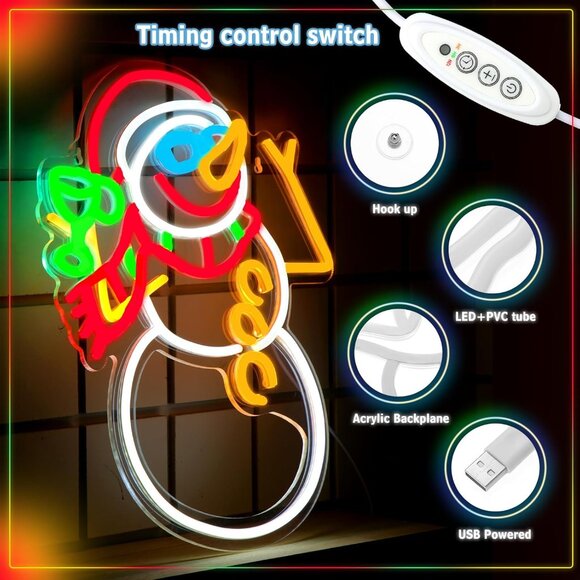 Christmas in July Neon Sign Led Candy Dimmable Light Up Sign for Party Kids - Picture 3 of 6